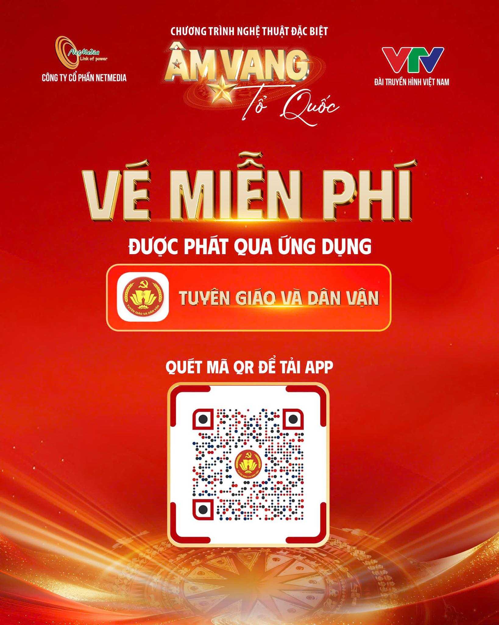 Phát vé miễn phí chương trình “Âm vang Tổ quốc” qua ứng dụng Tuyên giáo và Dân vận